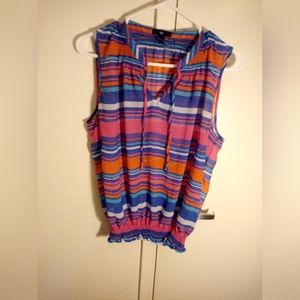 Gap Sheer, Multicolor striped  blouse, sleeveless